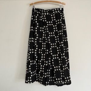 Anthropologie Dark Navy Polka Dot Pants Skirt